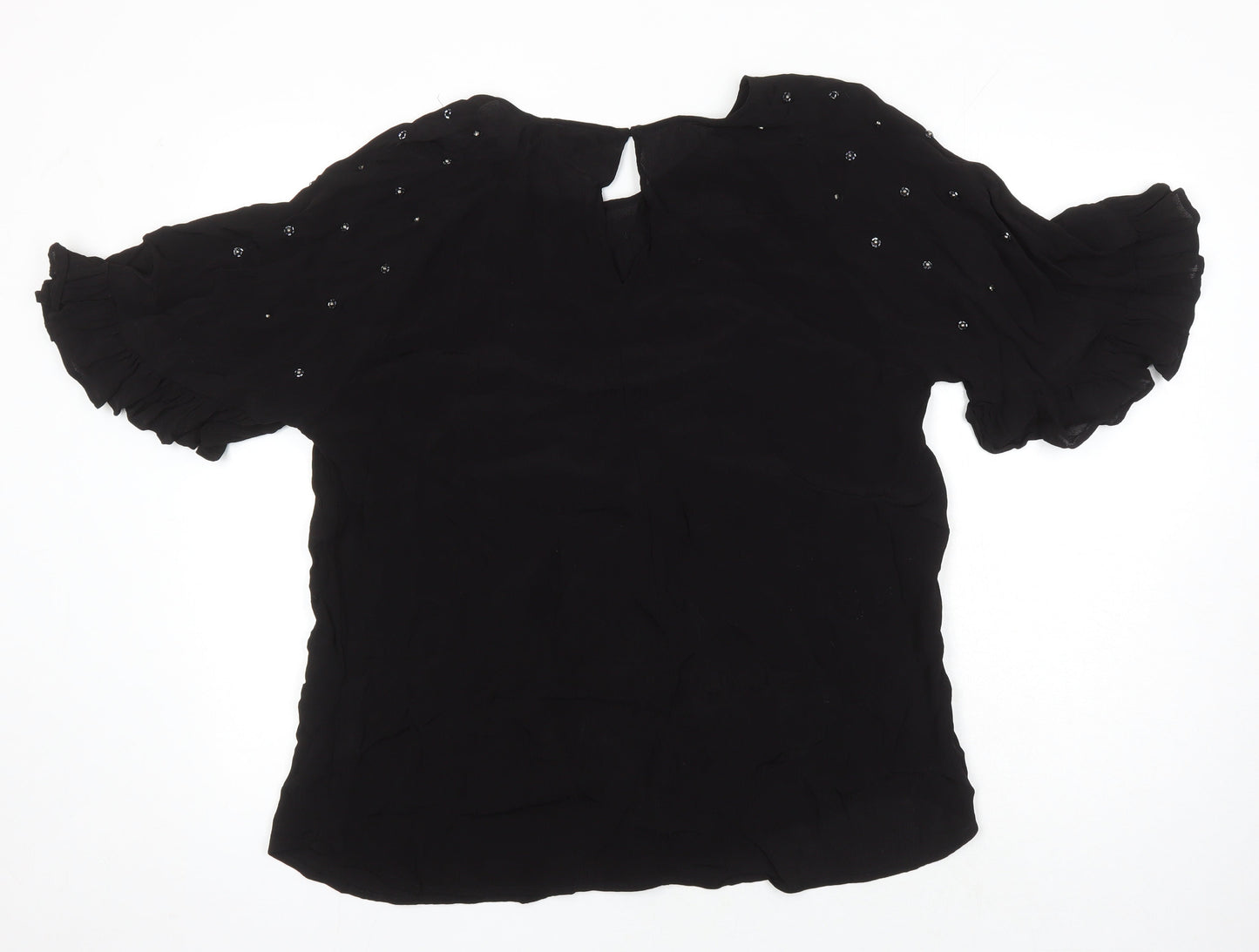 Womens UK Size 18 River Island Black Tunic Blouse