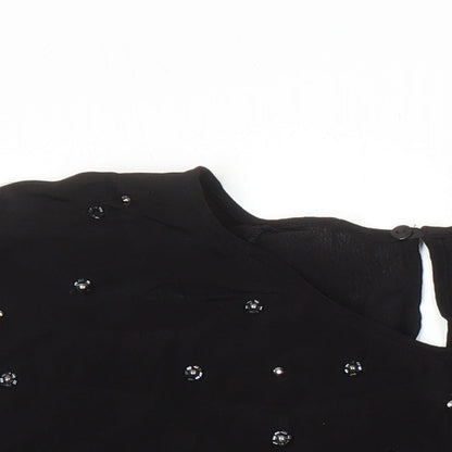 Womens UK Size 18 River Island Black Tunic Blouse