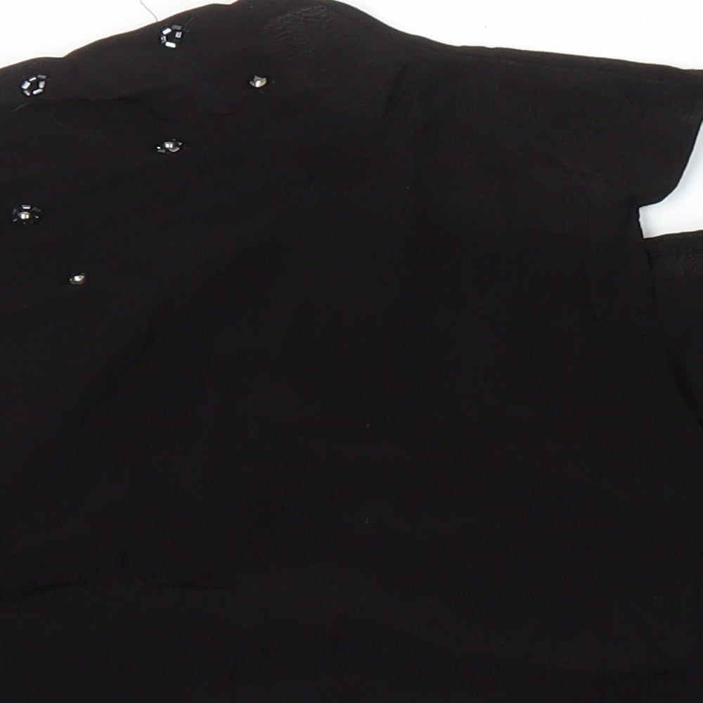 Womens UK Size 18 River Island Black Tunic Blouse