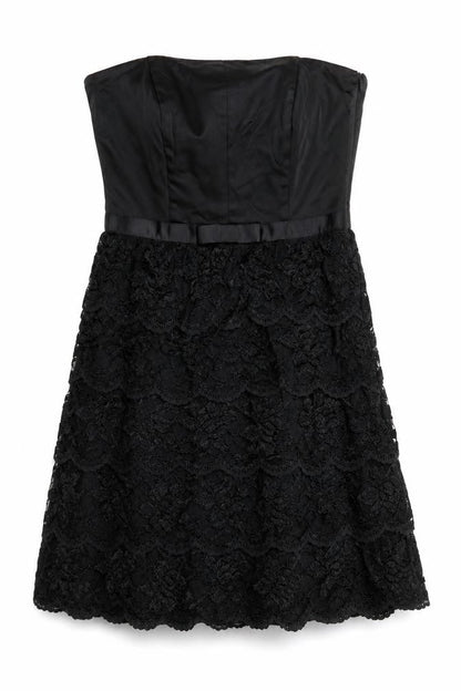 Oasis Womens Black Acetate A-Line Size 16 Off the Shoulder