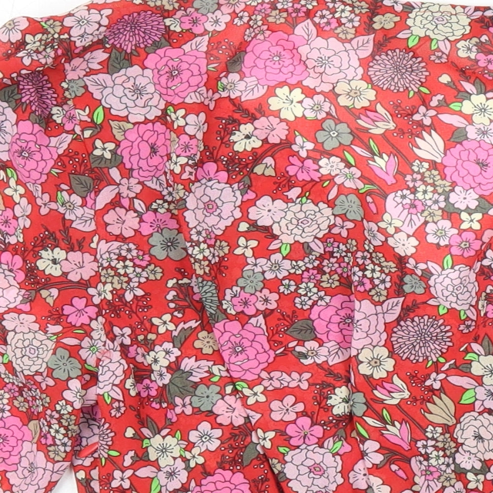 M&S Womens Multicoloured Floral Polyester Tunic Blouse Size 6 Sweetheart