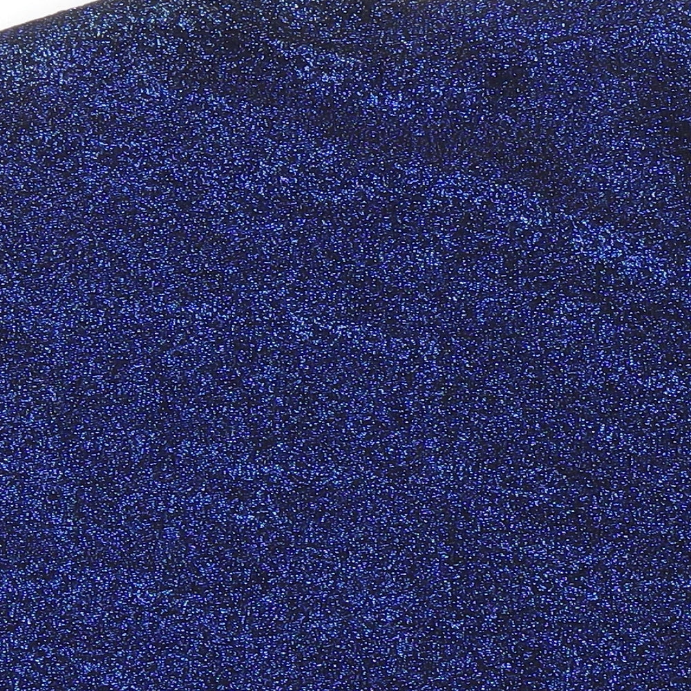 Womens UK Size S Sparkle & Fade Blue Cropped T-Shirt