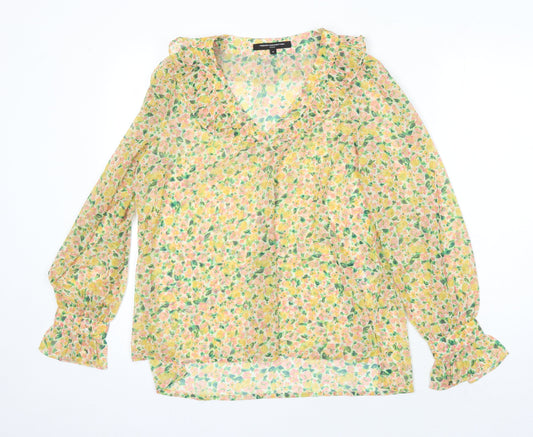 French Connection Womens Multicoloured Fair Isle Polycarbamide Tunic Blouse Size L V-Neck