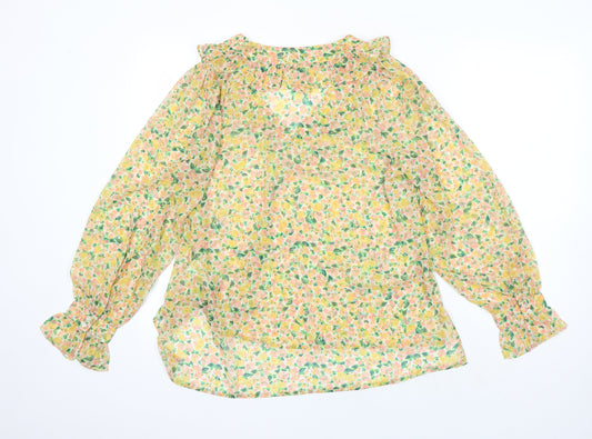 French Connection Womens Multicoloured Fair Isle Polycarbamide Tunic Blouse Size L V-Neck