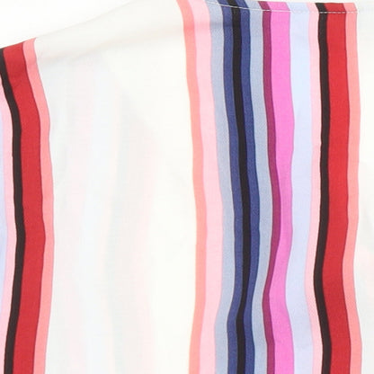 Bonmarché Womens Multicoloured Striped Polyester Tunic Blouse Size 22 V-Neck