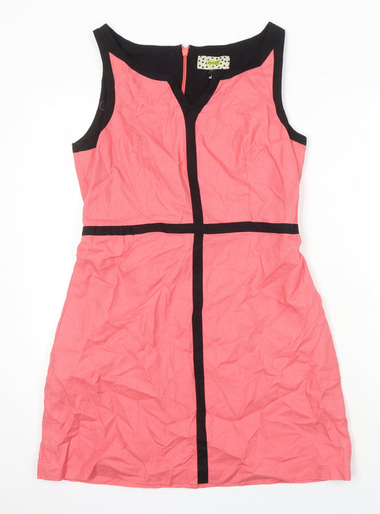 NEXT Womens Pink Chlorofibre Pinafore/Dungaree Dress Size 12 Sweetheart