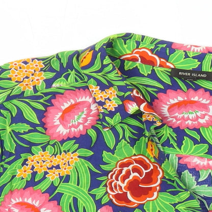 Womens UK Size 12 River Island Multicoloured Tunic Blouse