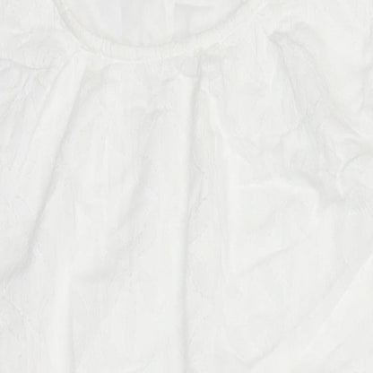 Adini Womens White 100% Cotton Shift Size M Scoop Neck