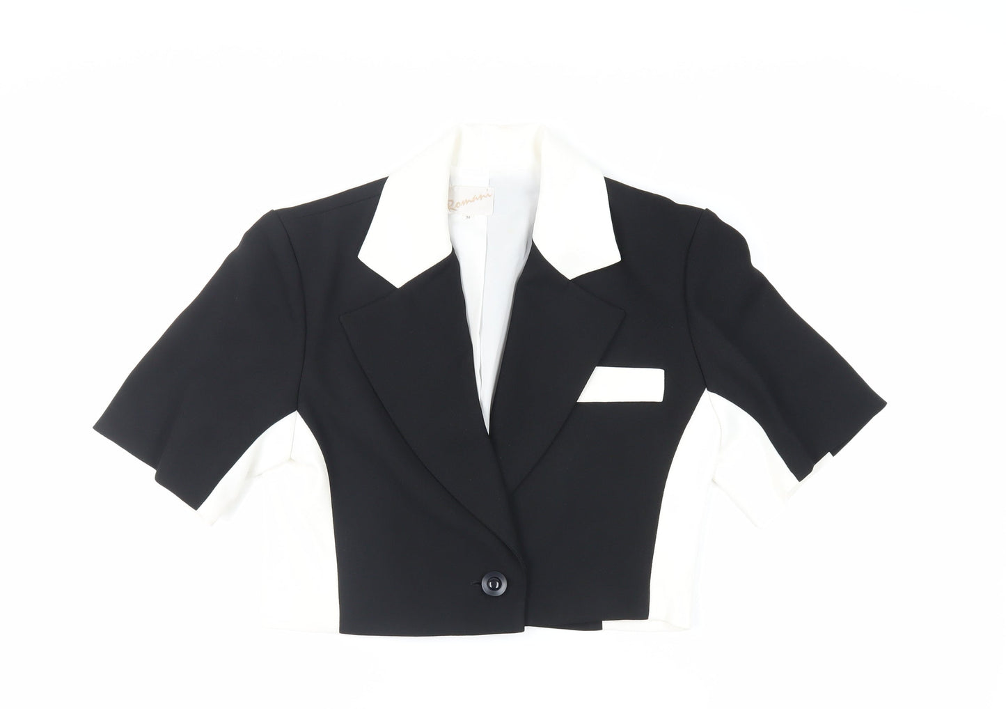 Romanni Womens Black Jacket Size 6 Button