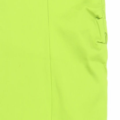 Zara Womens Green Polyester Sheath Size L Round Neck Zip - Ruched