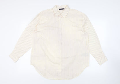 Womens UK Size 14 Marks and Spencer Ivory Basic Button-Up