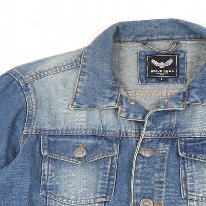 Mens UK Size L Brave Soul Blue Jacket