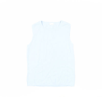 Womens UK Size 14 AMARANTO Blue Basic Blouse