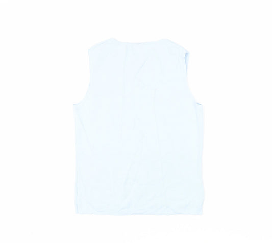 Womens UK Size 14 AMARANTO Blue Basic Blouse