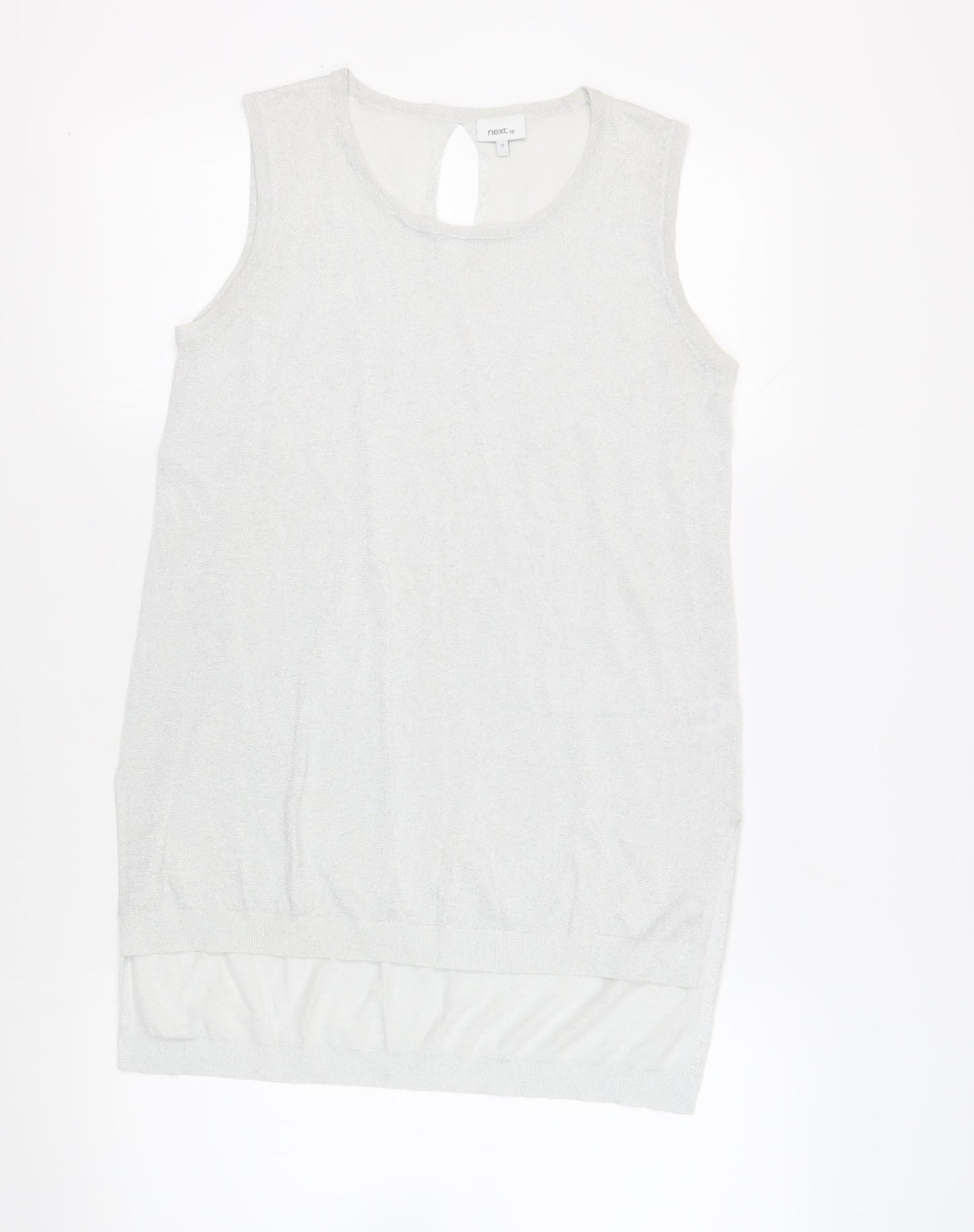 Womens UK Size 12 NEXT Silver Tunic Blouse