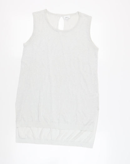 Womens UK Size 12 NEXT Silver Tunic Blouse