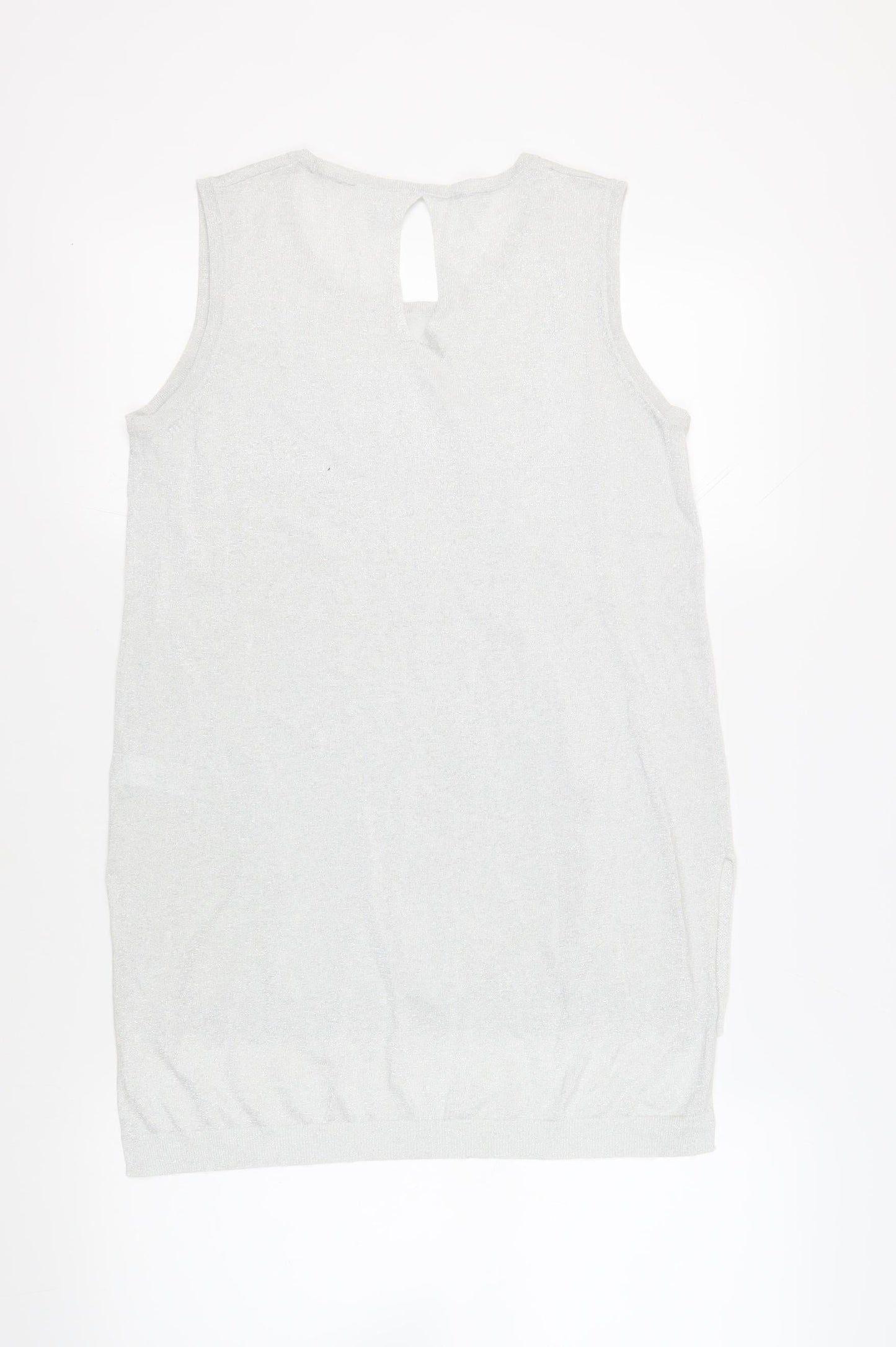 Womens UK Size 12 NEXT Silver Tunic Blouse