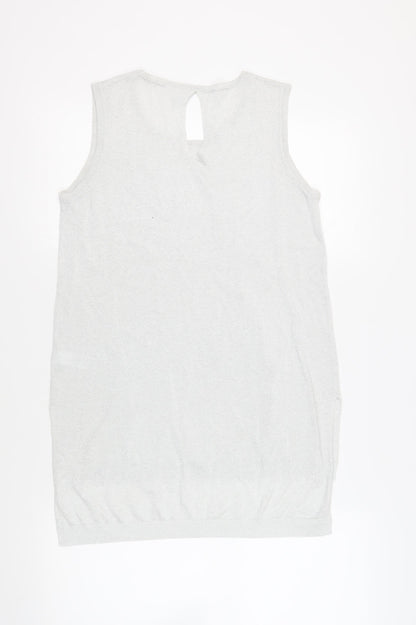 Womens UK Size 12 NEXT Silver Tunic Blouse