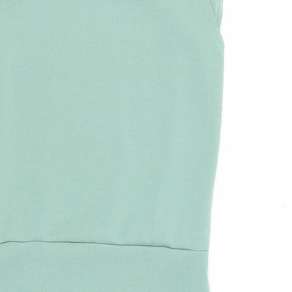 I SAW IT FIRST Womens Green Polyester Mini Size 10 Mock Neck Button - Cut Out Detail