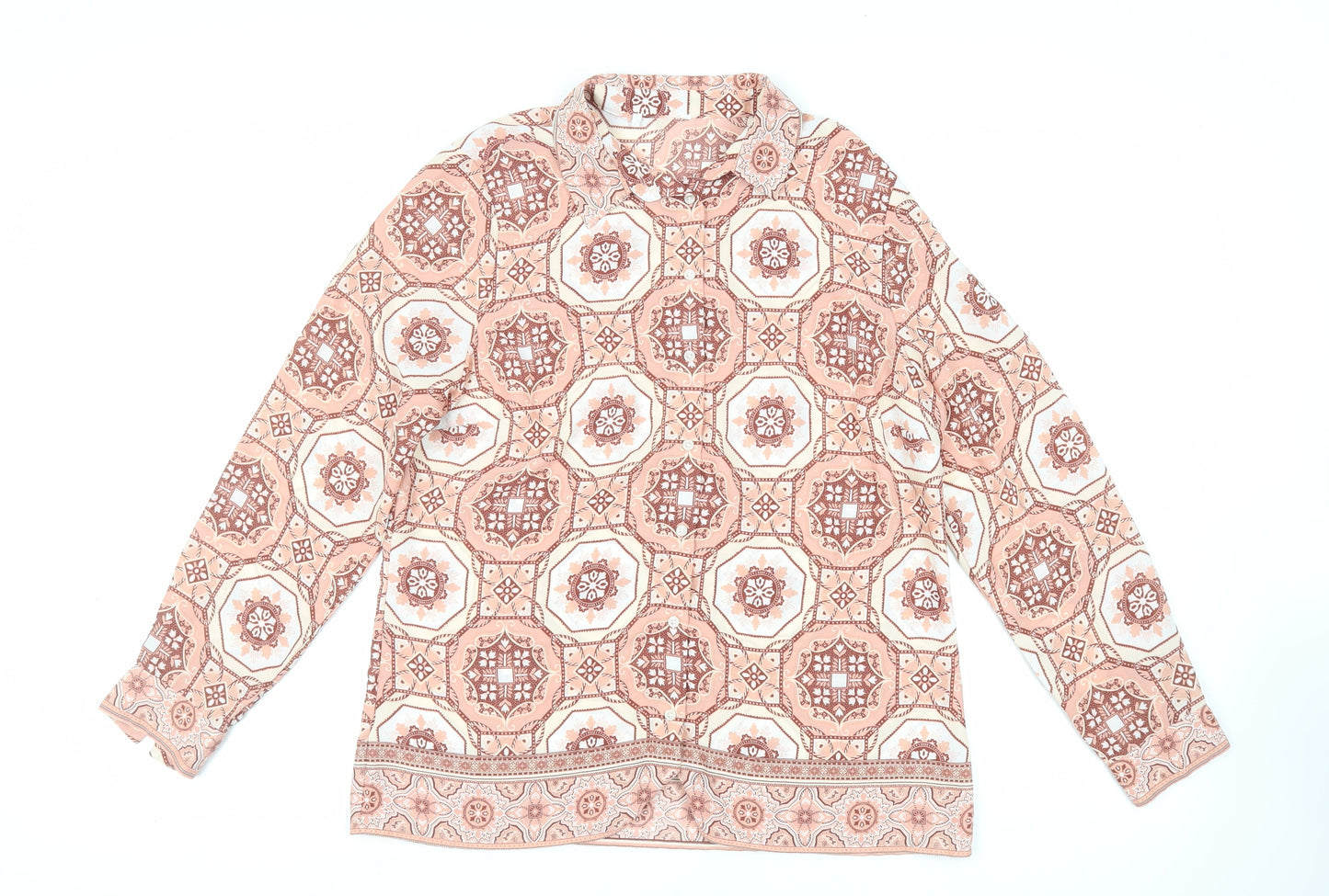 Womens UK Size 14 Marks and Spencer Pink Basic Button-Up
