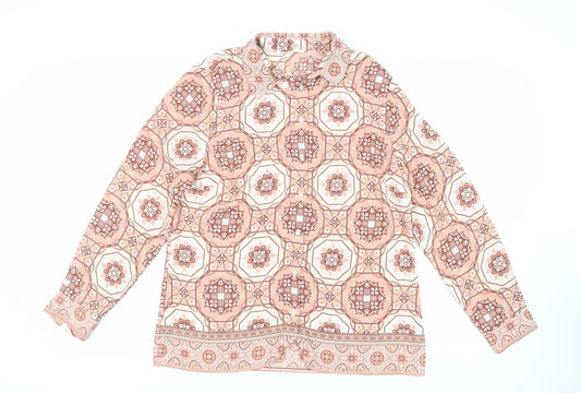 Womens UK Size 14 Marks and Spencer Pink Basic Button-Up