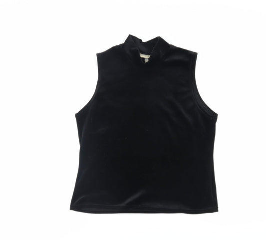 Womens UK Size 16 Classic Black Basic Blouse