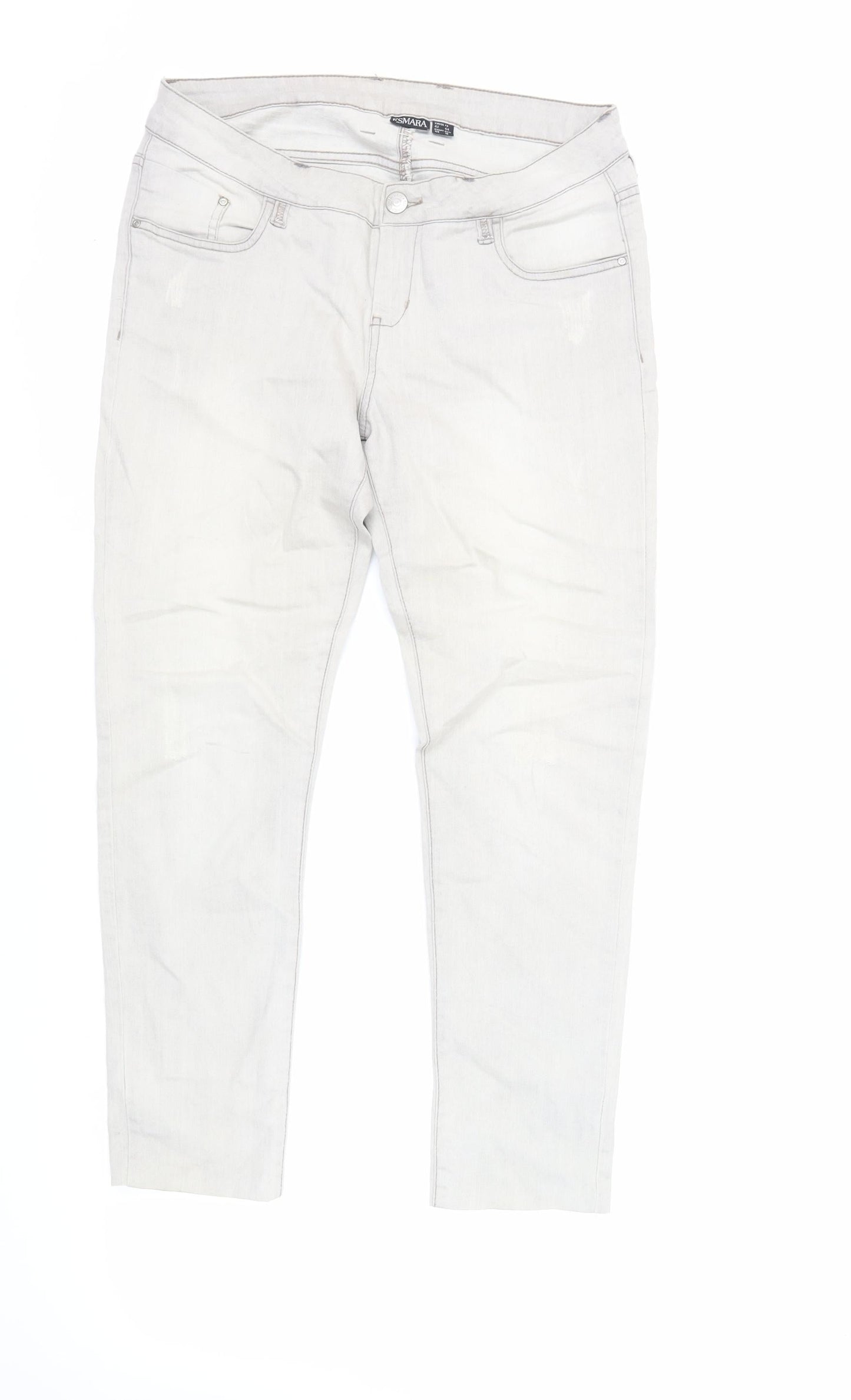 ESMARA Womens Green Cotton Tapered Jeans Size 16 L28 in Regular Zip