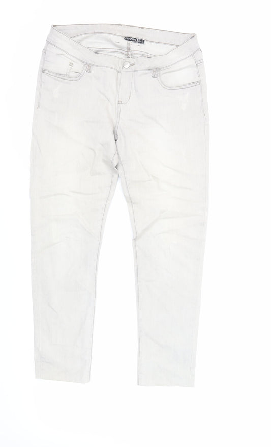 ESMARA Womens Green Cotton Tapered Jeans Size 16 L28 in Regular Zip