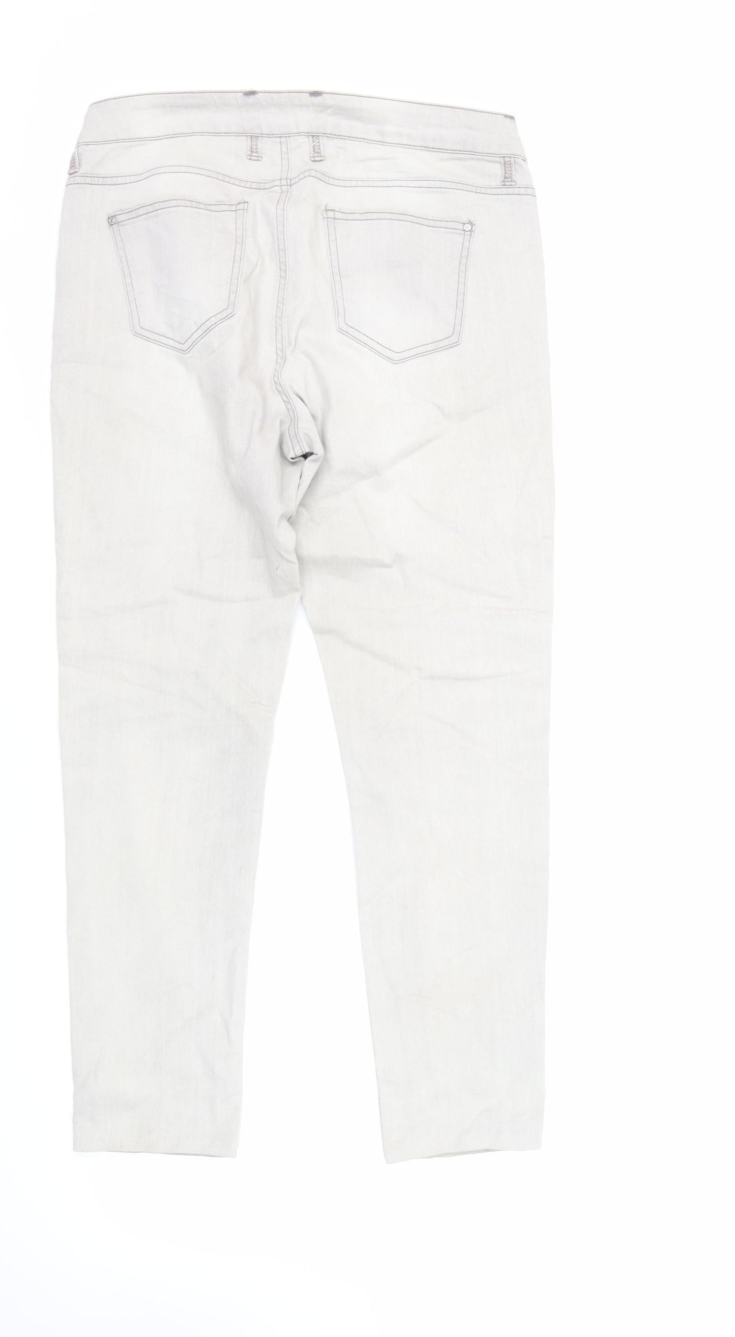 ESMARA Womens Green Cotton Tapered Jeans Size 16 L28 in Regular Zip