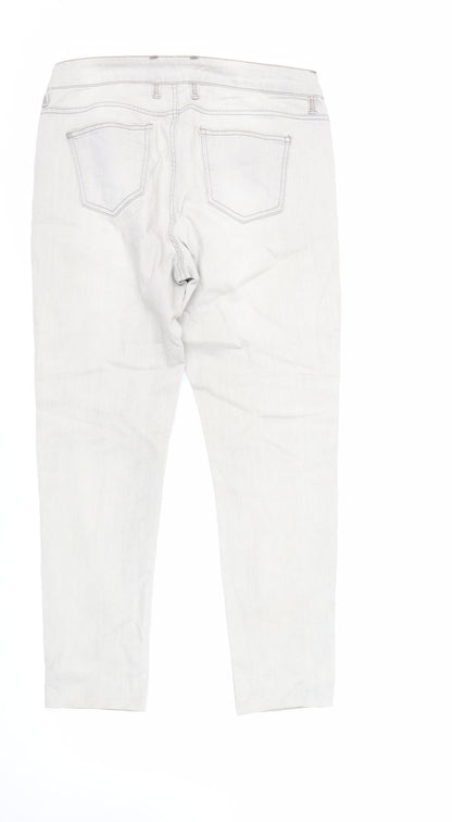 ESMARA Womens Green Cotton Tapered Jeans Size 16 L28 in Regular Zip