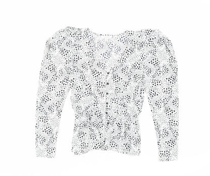 Womens UK Size 10 Topshop White Basic Button-Up