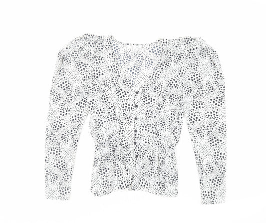 Womens UK Size 10 Topshop White Basic Button-Up
