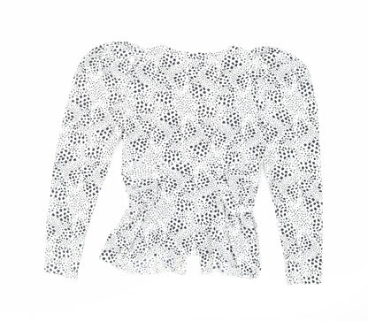 Womens UK Size 10 Topshop White Basic Button-Up