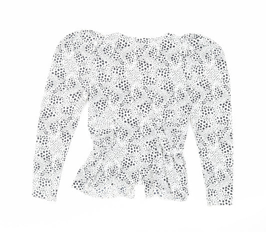 Womens UK Size 10 Topshop White Basic Button-Up