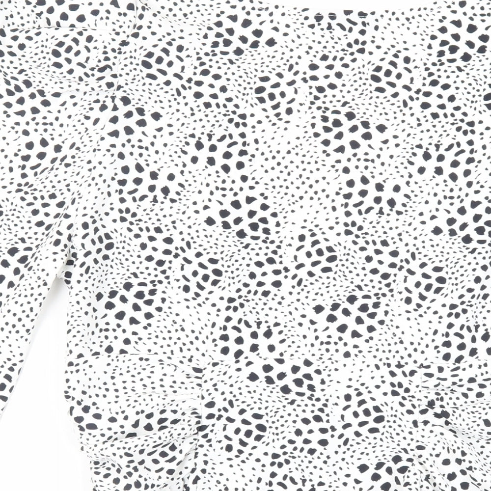 Womens UK Size 10 Topshop White Basic Button-Up