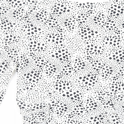 Womens UK Size 10 Topshop White Basic Button-Up
