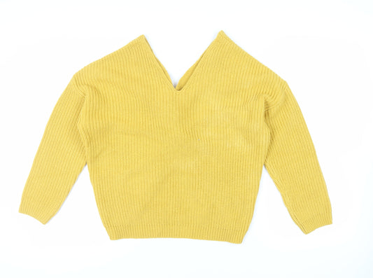 Womens UK Size M New Look Yellow Pullover Jumper