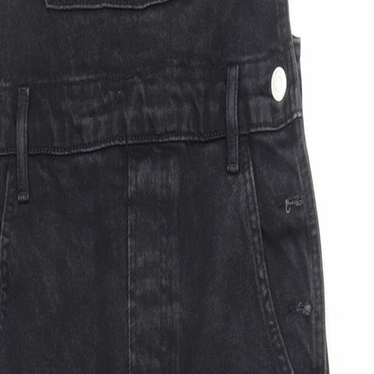 Topshop Womens Black Cotton Straight Jeans Size 10 L27 in Regular Button - Dungarees