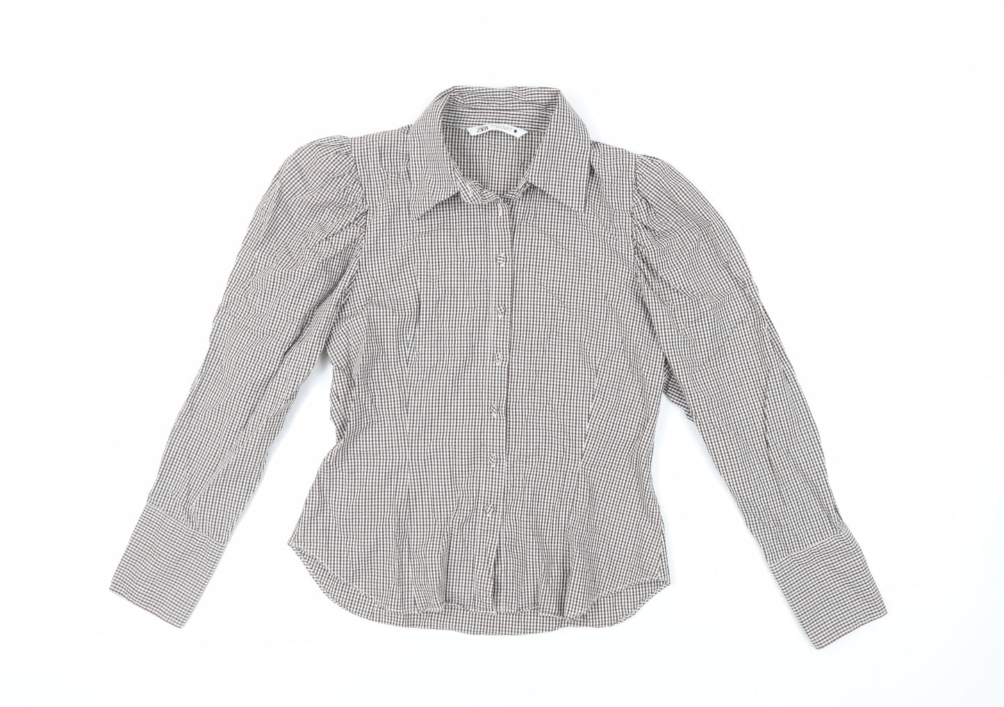 Womens UK Size M Zara Red Basic Button-Up