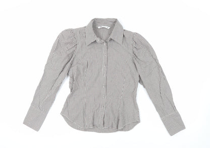 Womens UK Size M Zara Red Basic Button-Up