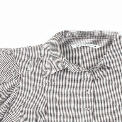 Womens UK Size M Zara Red Basic Button-Up