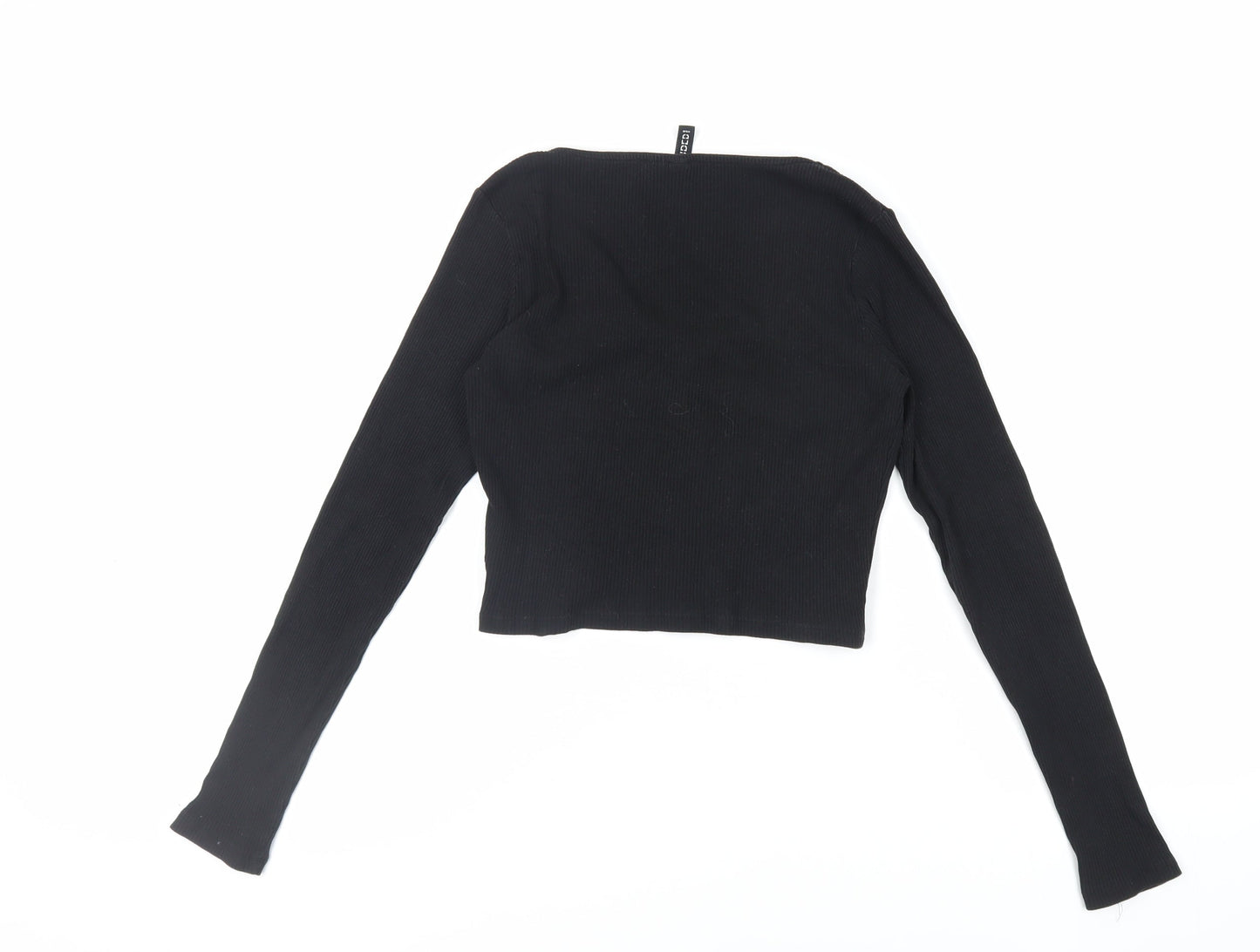 Womens UK Size M H&M Black Cropped T-Shirt