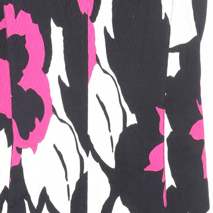 Damsel in a Dress Womens Black Geometric Cotton Shift Size 16 Boat Neck Zip