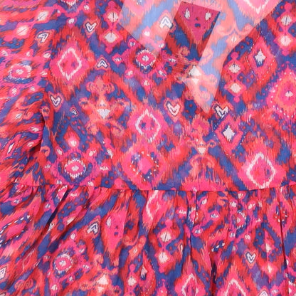Womens UK Size 14 Kaleidoscope Pink Basic Blouse