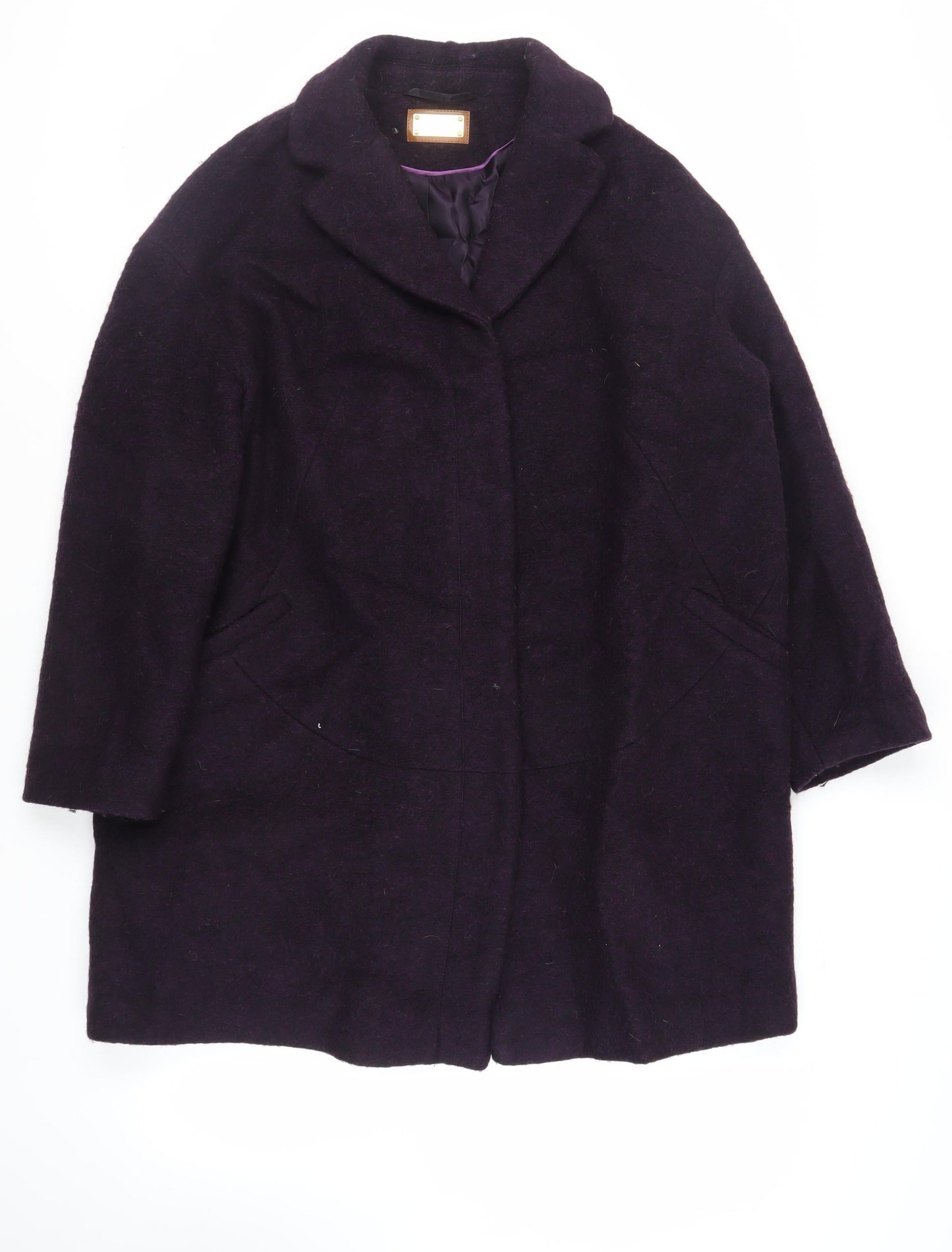Womens UK Size 16 Per Una Purple Overcoat