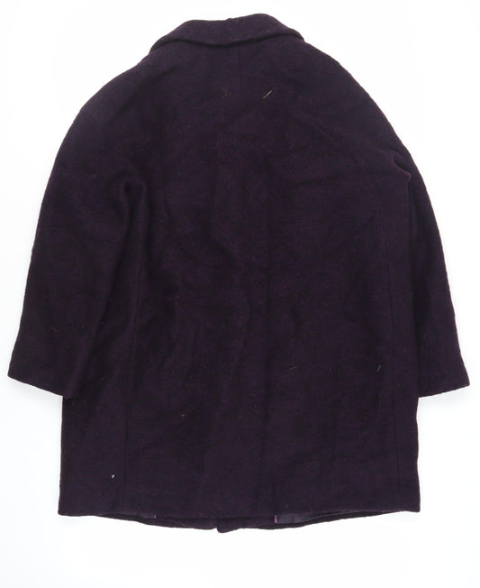 Per Una Womens Purple Overcoat Coat Size 16 Snap