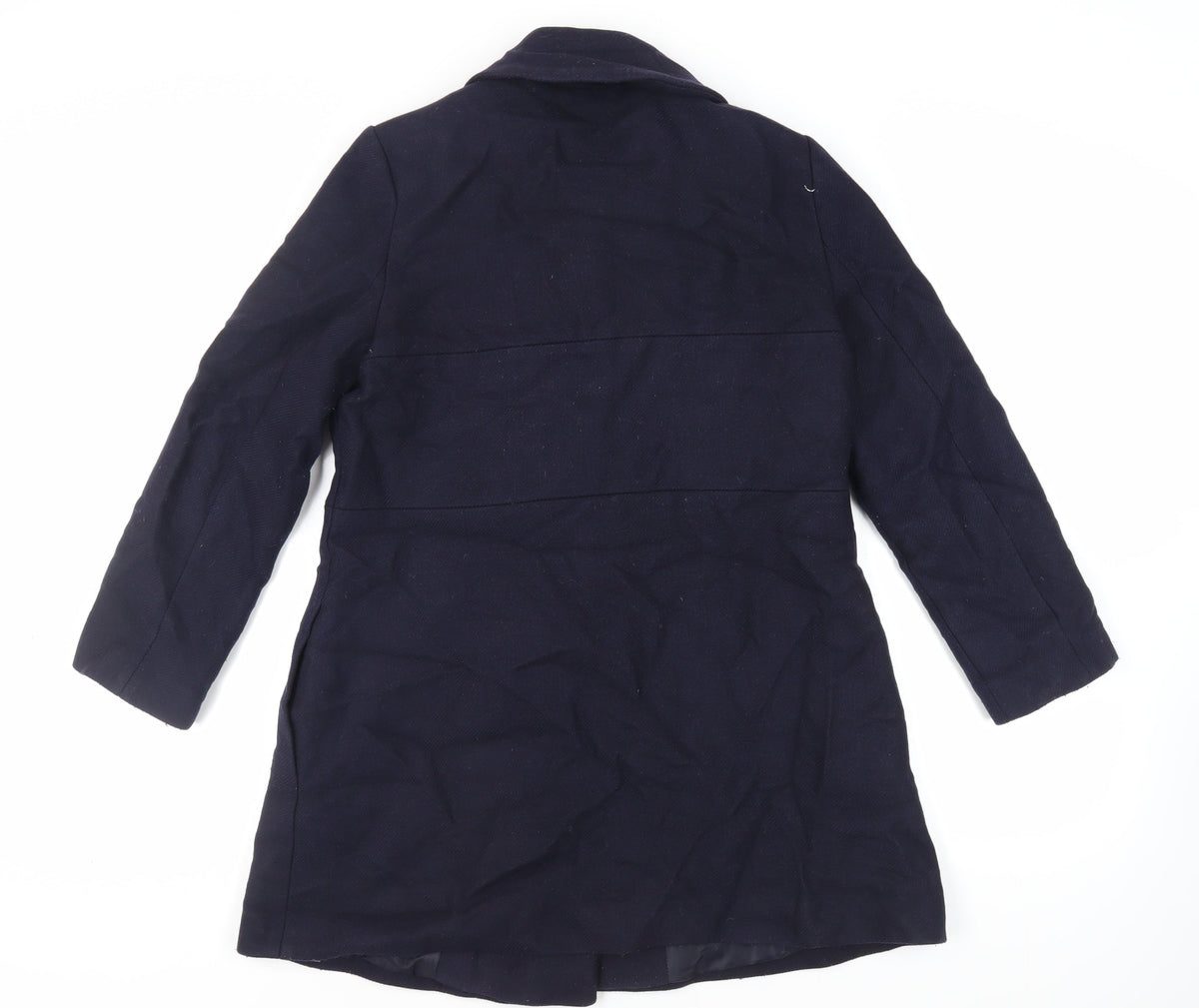 Hallhuber Womens Blue Pea Coat Coat Size 10 Button