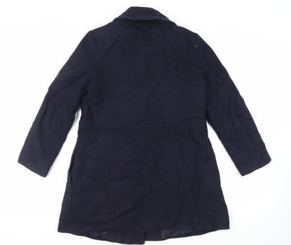 Hallhuber Womens Blue Pea Coat Coat Size 10 Button