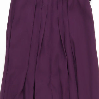 WED2B Womens Purple Polyester Maxi Size 8 One Shoulder Zip