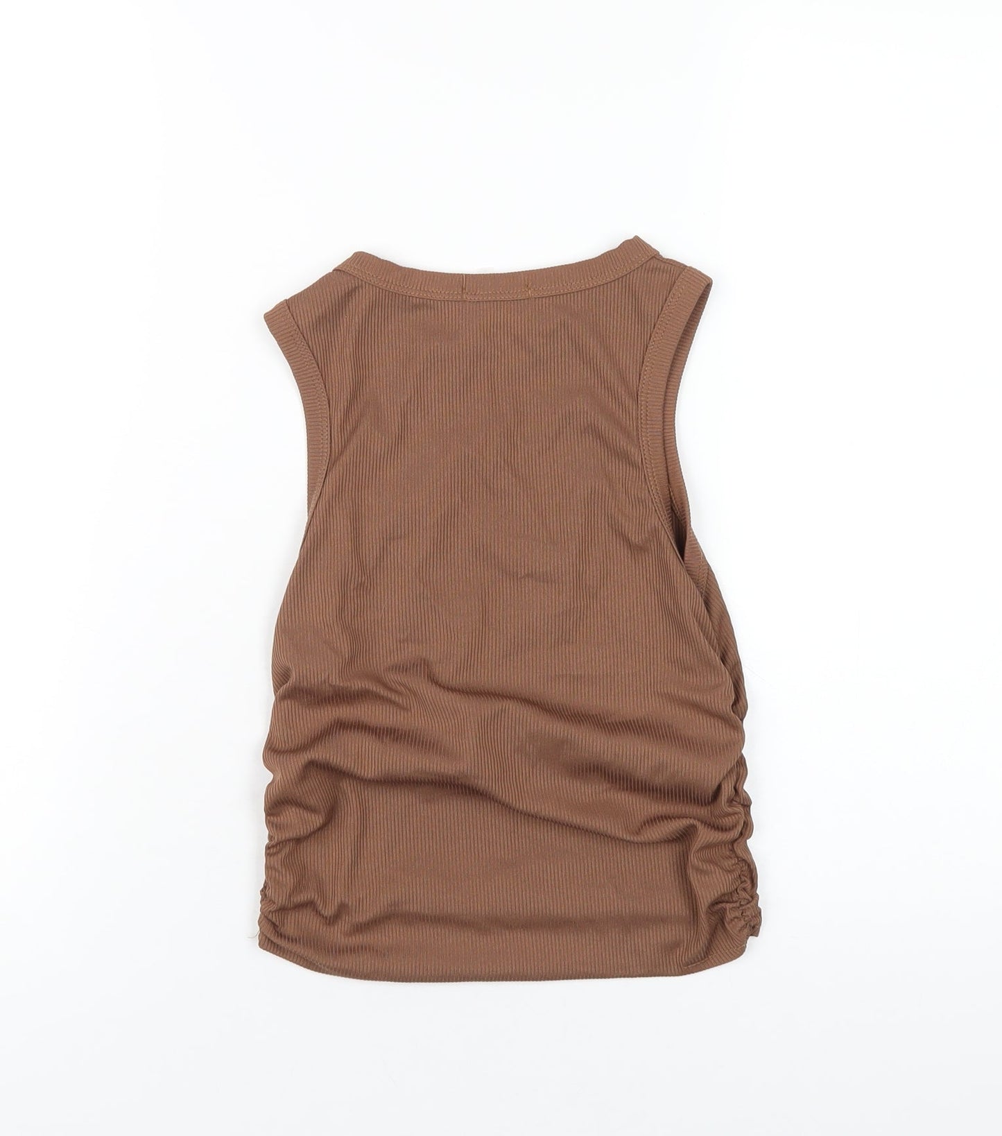 Womens UK Size 10 PRETTYLITTLETHING Brown Basic Tank